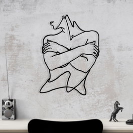 Wallity Felicidad Escultura de Pared Negra de Metal